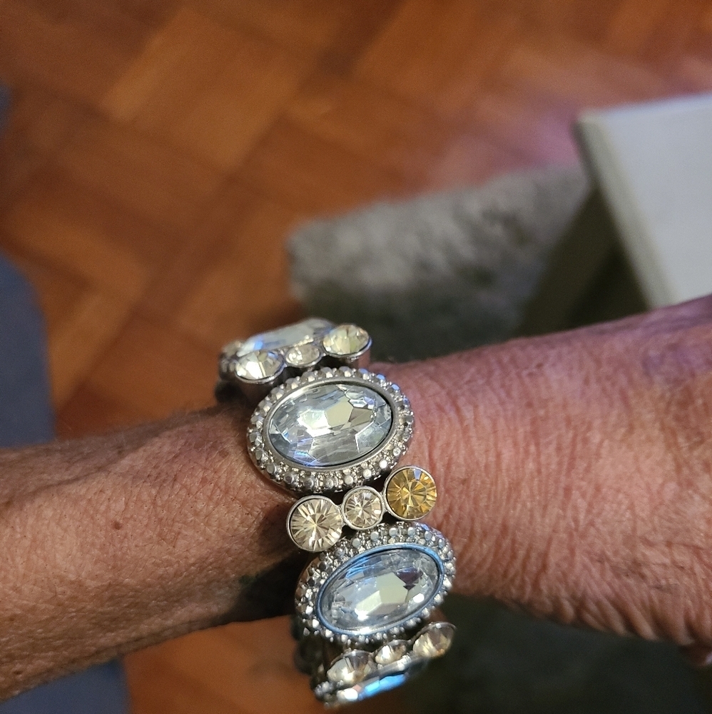 Cute silver and crystal bracelet